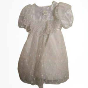 Girls Flower Girl Dress Size 5 Formal Communion Wedding Lace Pearls Princess